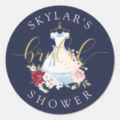アリスインワンダーランドフローラドレスブライダルシャワー ラウンドシール (正面)