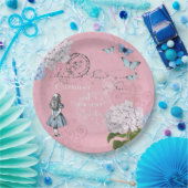 アリスインワンダーランドフローラピンクブルー紙プレート ペーパープレート (パーティー)