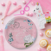 アリスインワンダーランドフローラピンクブルー紙プレート ペーパープレート (パーティー)