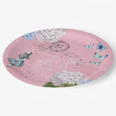 アリスインワンダーランドフローラピンクブルー紙プレート ペーパープレート (アングル)