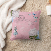 アリスインワンダーランドフローラピンクブルー装飾用クッション クッション (ブランケット)