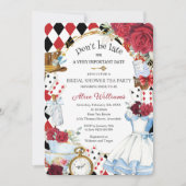 アリスインワンダーランドフローラブライダルシャワーティーパーティー 招待状 (正面)