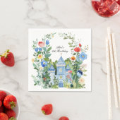 アリスインワンダーランドフローラヴィンテージチャーム誕生日 スタンダードカクテルナプキン (インサイチュ)