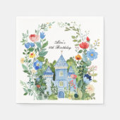 アリスインワンダーランドフローラヴィンテージチャーム誕生日 スタンダードカクテルナプキン (正面)