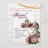 アリスインワンダーランドブライダルシャワーティーパーティー招待状 (正面)