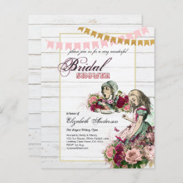 アリスインワンダーランドブライダルシャワーティーパーティー招待状