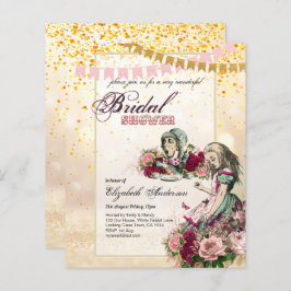 アリスインワンダーランドブライダルシャワーティーパーティー招待状