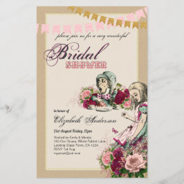 アリスインワンダーランドブライダルシャワーティーパーティー招待状 チラシ