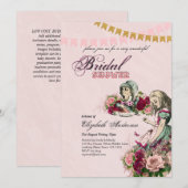 アリスインワンダーランドブライダルシャワーティーパーティー招待状 招待状 (正面/裏面)