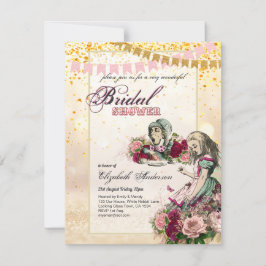 アリスインワンダーランドブライダルシャワーティーパーティー招待状 招待状