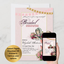 アリスインワンダーランドブライダルシャワーティーパーティー招待状 招待状