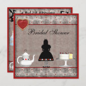 アリスインワンダーランドブライダルシャワーティーパーティー招待状 招待状 (正面/裏面)