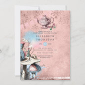 アリスインワンダーランドブライダルシャワーティーパーティー 招待状 (正面)