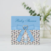 アリスインワンダーランドブルーベビーシャワーティーパーティー 招待状 (スタンド正面)