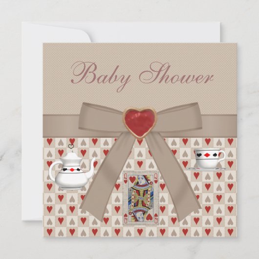 アリスインワンダーランドベビーシャワーティーパーティー招待状 招待状 (正面)