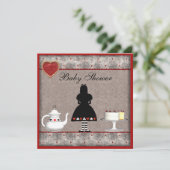 アリスインワンダーランドベビーシャワーティーパーティー招待状 招待状 (スタンド正面)