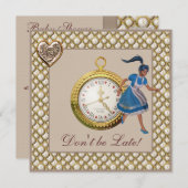 アリスインワンダーランドベビーシャワーティーパーティー招待状 招待状 (正面/裏面)