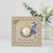 アリスインワンダーランドベビーシャワーティーパーティー招待状 招待状 (スタンド正面)