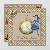 アリスインワンダーランドベビーシャワーティーパーティー招待状 招待状 (正面/裏面)