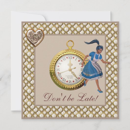 アリスインワンダーランドベビーシャワーティーパーティー招待状 招待状 (正面)