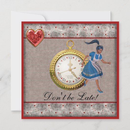 アリスインワンダーランドベビーシャワーティーパーティー招待状 招待状 (正面)