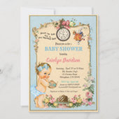 アリスインワンダーランドベビーシャワー招待状ブロンド 招待状 (正面)
