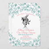 アリスインワンダーランドベビーシャワー招待状 招待状 (正面/裏面)