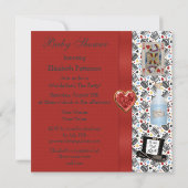 アリスインワンダーランドベビーシャワー赤茶パーティー 招待状 (裏面)