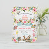 アリスインワンダーランドベビー誕生日招待 招待状 (スタンド正面)