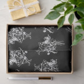 アリスインワンダーランドホワイトラビットアンティークアートブラック 薄葉紙 (ギフト)