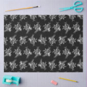 アリスインワンダーランドホワイトラビットアンティークアートブラック 薄葉紙 (クラフト)