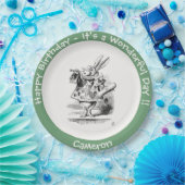 アリスインワンダーランドホワイトラビットヘラルド誕生日 ペーパープレート (パーティー)