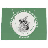 アリスインワンダーランドホワイトラビットヘラルド誕生日 ラージペーパーバッグ (裏面)