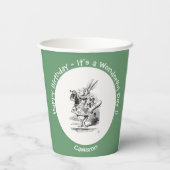 アリスインワンダーランドホワイトラビットヘラルド誕生日 紙コップ (裏面)