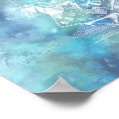 アリスインワンダーランドホワイトラビット水平プリント ポスター (角)