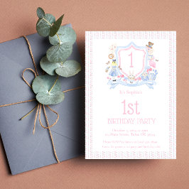 アリスインワンダーランドモノグラムクレスト招待状 招待状