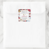 アリスインワンダーランドレッドフローラ誕生日ティーパーティー スクエアシール (バッグ)