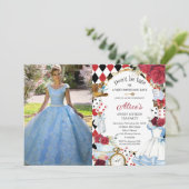 アリスインワンダーランドレッドフローラ誕生日ティーパーティー 招待状 (スタンド正面)