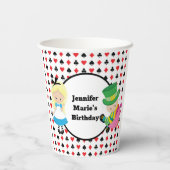 アリスインワンダーランドレッドブラック子供の誕生日パーティー 紙コップ (裏面)