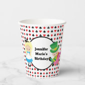 アリスインワンダーランドレッドブラック子供の誕生日パーティー 紙コップ (正面)