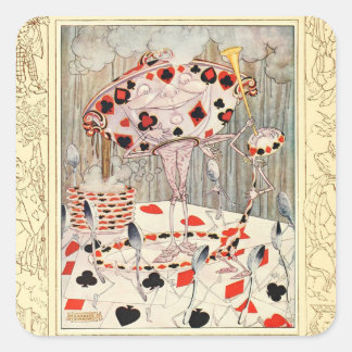 アリスインワンダーランドヴィンテージイラストレーション スクエアシール