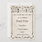 アリスインワンダーランドヴィンテージカスタムパーティー招待状 招待状 (裏面)