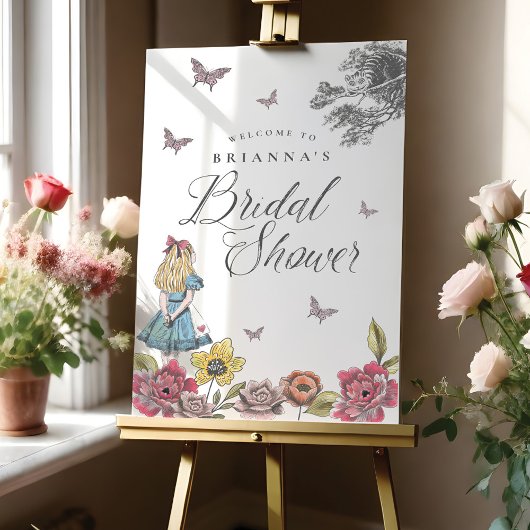 アリスインワンダーランドヴィンテージストーリーブライダルシャワー ポスター