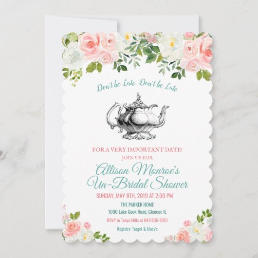 アリスインワンダーランドヴィンテージティーポット招待状 招待状 (正面)