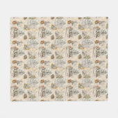 アリスインワンダーランドヴィンテージブックフリースブランケット フリースブランケット (正面(横))