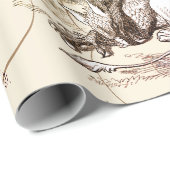 アリスインワンダーランドヴィンテージベージュ金ゴールド ラッピングペーパー (ロールコーナー)