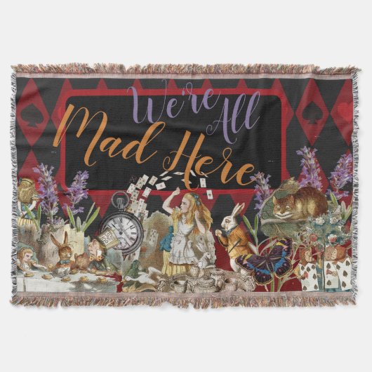 アリスインワンダーランド不機嫌チェシャーキャット スローブランケット (正面)