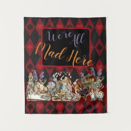アリスインワンダーランド不機嫌チェシャーキャット タペストリー (正面)