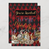 アリスインワンダーランド不機嫌チェシャーキャット 招待状 (正面/裏面)