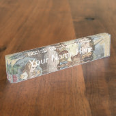 アリスインワンダーランド不機嫌ティーパーティーアート デスクネームプレート (側面)